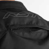 Schwarze RST S-1 Motorradjacke aus Textil, Tourenjacke mit Schutz- und Belüftungsdetails, für sicheren Motorradurlaub