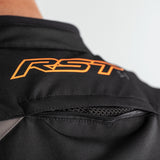 RST S-1 Motorradjacke Textil in Schwarz, Grau und Orange mit Touren-Design, sichtbare Reißverschlüsse und Belüftungsöffnungen