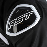 Schwarze und weiße RST S-1 Touren-Motorradjacke aus Textil, sichtbares Design und Material, für sicheren Motorradschutz