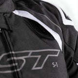 RST S-1 Motorradjacke Textil in Schwarz und Weiß, Tourenjacke mit Protektoren, für sicheren Motorradfahrstil