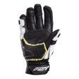 Weiße und schwarze RST TracTech Evo 4 Short Leder Motorradhandschuhe, Racing-Handschuhe mit Schutz und sportlichem Design