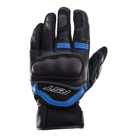 Rote und blaue RST Urban Air 3 Mesh Motorradhandschuhe aus Textil und Leder, mit Belüftung und Schutz.