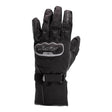 Schwarze RST Axiom wasserdichte Motorradhandschuhe aus Textil und Leder, bequem und robust für den Motorradfahrer