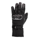 Schwarze RST Axiom wasserdichte Motorradhandschuhe aus Textil und Leder, bequem und robust für den Motorradfahrer