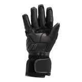 Schwarze RST Axiom wasserdichte Motorradhandschuhe aus Textil und Leder, für sicheren Schutz beim Fahren.