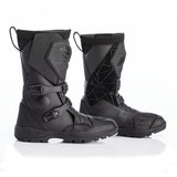 Schwarze RST Adventure-X wasserdichte Motorradstiefel mit robustem Design und Schnürverschluss, ideal für Abenteuerfahrten.