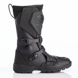 Schwarze RST Adventure-X wasserdichte Motorradstiefel mit robustem Design und Schutzfunktion für Offroad- und Tourenfahrten.