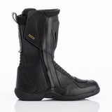 Schwarze RST Pathfinder wasserdichte Adventure-Motorradstiefel mit robustem Design und Schnallenverschluss, für sicheren Fahrkomfort.