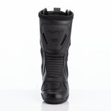 Schwarze RST Pathfinder wasserdichte Adventure Motorradstiefel mit robustem Design und schnellem Schnallenverschluss.