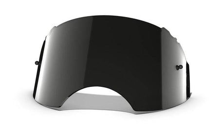 OAKLEY Airbrake Ersatzscheibe in dunkelgrau aus Plutonite, sichtbar auf der Brille, schützt die Augen vor UV und Blendung.