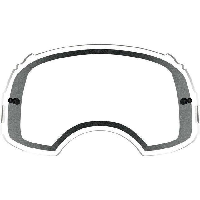 OAKLEY Airbrake Dual Ersatzscheibe aus Plutonite klar für Brille, zeigt die transparente Schutzscheibe in Nahaufnahme