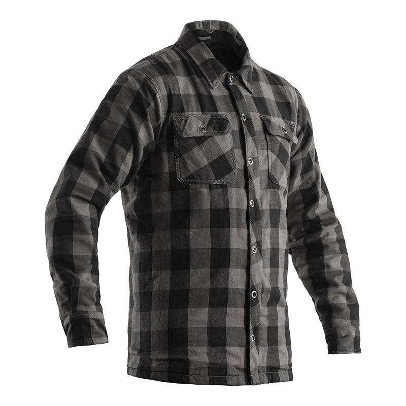 Dunkelgraues RST Lumberjack reinforced CE Aramid gefüttertes Textilhemd, robuste Urban-Jacke mit Aramid-Verstärkung.