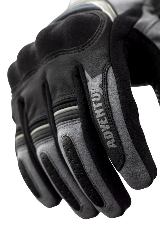 Schwarze RST Adventure-X CE Leder Motorradhandschuhe mit Knöchelschutz und robustem Design, für sicheren Motorradsport.