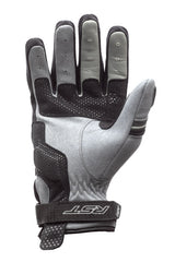 Graue RST Adventure-X CE Leder Motorradhandschuhe mit knalligem Design und schützenden Polstern, für sicheren Motorradausflug