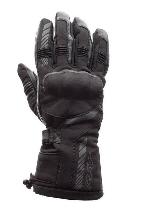 Schwarze RST Atlas WP CE Textil Motorradhandschuhe, langlebig und wasserdicht für sicheren Schutz beim Fahren