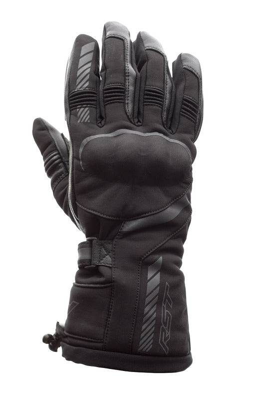 Schwarze RST Atlas WP CE Textil Motorradhandschuhe, langlebig und wasserdicht für sicheren Schutz beim Fahren