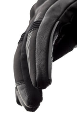 Schwarze RST Atlas WP CE Textil Motorradhandschuhe mit Schutzprotektoren und strapazierfähigem Material.