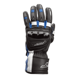 RST Pilot CE Motorradhandschuhe in Schwarz, Blau und Weiß, dünnes Leder mit Protektoren, für sicheren Motorradsport.