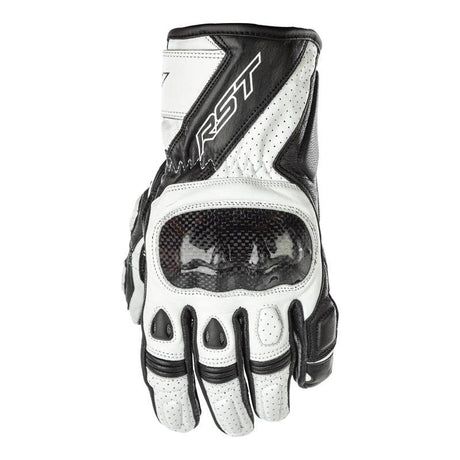 Weiße Damen Motorradhandschuhe RST Stunt 3 CE mit robustem Design und Schutz für sicheren Motorradausflug.
