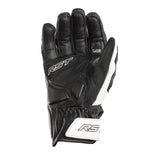 Weiße Damen Motorradhandschuhe RST Stunt 3 CE mit Knöchelschutz auf der Handfäche, sportliches Design, robuste Lederoptik