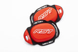RST Factory Knieschleifer mit umgekehrtem Klettverschluss, robustes Bekleidungszubehör für Motorradsport, in Schwarz gefertigt