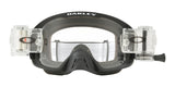 OAKLEY O Frame 2.0 Pro MX-Brille mit mattschwarzem Rahmen und klarer Linse, ideal für Rennen und Offroad-Motorsport.