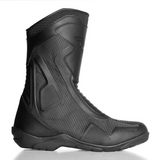 Schwarze RST Atlas wasserdichte Motorradstiefel für Touring, robustes Design, mit Schnallen und strapazierfähigem Material.