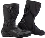 Schwarze Damen-Motorradstiefel von RST, S1 Touring Stiefel mit robustem Design und sicherer Passform für Motorradfahrten.