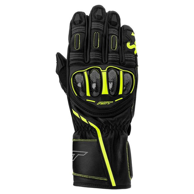 RST S1 Motorradhandschuhe in Neon Gelb, robuste und bequeme Handschuhe für Motorradfahrer, mit grip-funktion und Schutz.