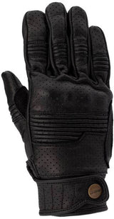 Schwarze Damen-Motorradhandschuhe RST Roadster 3 CE mit robustem Design und Schutz für Motorradtouren, Blick auf die Details.