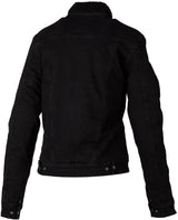 Schwarzene Damen Sherpa Denim CE Motorradjacke von RST mit klassischem Design und bequemen Textilmaterial.