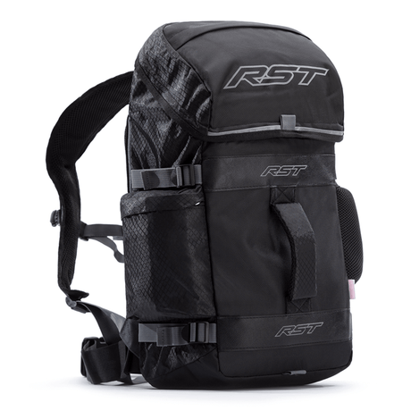 RST Raid Rucksack in Schwarz und Grau, sportlicher Rucksack mit mehreren Fächern und verstellbaren Trägern.