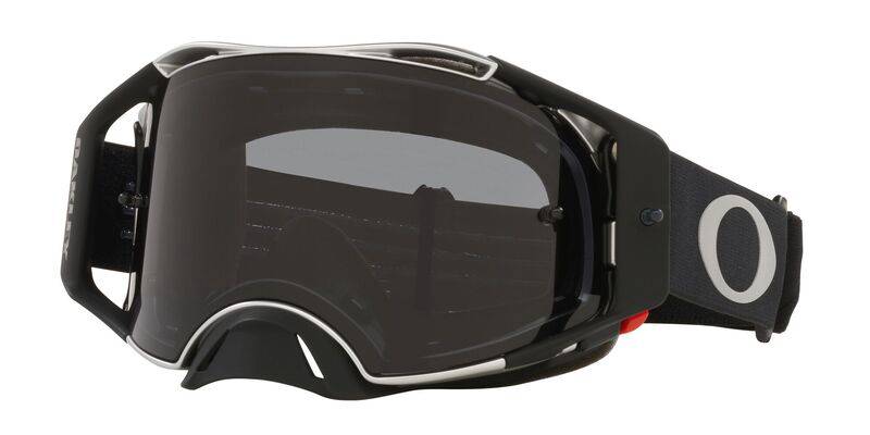 OAKLEY Airbrake MX-Brille mit schwarzen Tuff Blocks Rahmen, Gunmetal-Linse und grauem Sichtfeld in sportlichem Design