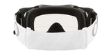 OAKLEY Airbrake MX-Brille mit weißen Tuff Blocks, Race-Ready Roll-Off Clare-Linse, Schutzbrille für Motocross.