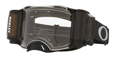 OAKLEY Airbrake MX-Brille mit schwarzen Tuff Blocks, Gunmetal Rahmen und klarer Roll-Off Linse für Rennen.