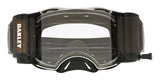OAKLEY Airbrake MX-Brille mit schwarzen Tuff Blocks und Gunmetal-Rahmen, klare Linse für Racing und Offroad-Action.
