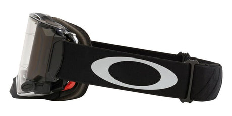 OAKLEY Airbrake MX-Brille mit schwarzen Tuff Blocks, Gunmetal Rahmen und klarer Roll-Off Linse für den Motorsport.