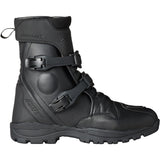 Schwarze RST ADV-X Mid Wasserdichte CE Motorradstiefel für Abenteuer, mit robustem Design und Schutzfunktion.