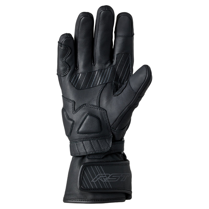 Schwarzer RST Flucrum Handschuh für Herren, CE-zertifiziert, aus robustem Material, ideal für Motorradfahrer, Detailaufnahme