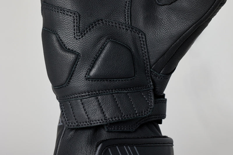 Schwarzer RST Flucrum Handschuh für Herren, CE-zertifiziert, aus Leder mit gestepptem Design, für Motorradfahrer.