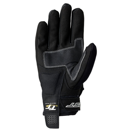 Schwarze RST Motorradhandschuhe Herren IOM TT Team CE mit robustem Design und Schutz für sicheres Fahren.