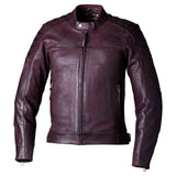 Rote Herren-Lederjacke RST Brandish2 CE aus Leder im klassischen Jacken-Stil, sichtbar mit Reißverschluss und Detailnähten