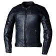 Schwarze Herren-Lederjacke RST Hillberry2 CE, klassische Jacken-Design, detailreiche nähte und stilvoller Schnitt sichtbar