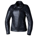 Schwarze Damen-Lederjacke RST Ripley2 CE, klassische Jacke aus Leder mit stylishen Details, frontal fotografiert