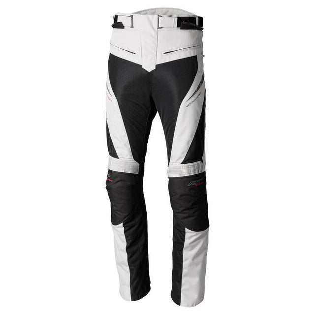 RST Ventilator XT Motorradhose für Herren, silberne Tourenhose mit Belüftung und CE-Schutz, sichtbare Details und Reißverschlüsse.