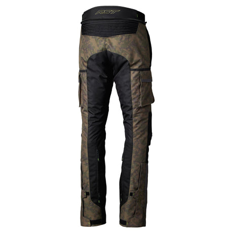 Grüne RST Ranger CE Motorradhose für Herren, robuste Adventure-Hose mit Schutzpolsterung, auf einem weißen Hintergrund.