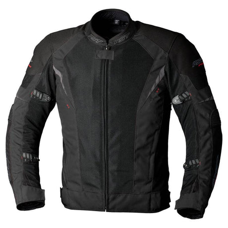 Schwarze RST Ventilator-XT CE Textil-Motorradjacke für Herren, touring Jacke mit Belüftung und Protektoren.