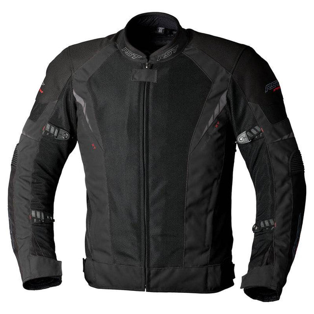 Schwarze RST Ventilator-XT CE Textil-Motorradjacke für Herren, touring Jacke mit Belüftung und Protektoren.