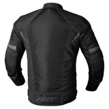 Schwarze RST Ventilator-XT CE Textil-Motorradjacke für Herren, Touring-Jacke mit Belüftung und Schutz, auf einem weißen Hintergrund.