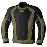 Graue RST Ventilator-XT CE Textil-Motorradjacke für Herren in Grün, touring Jacke mit Belüftung und reflektierenden Elementen.